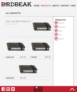 Mockup #2, Products Page