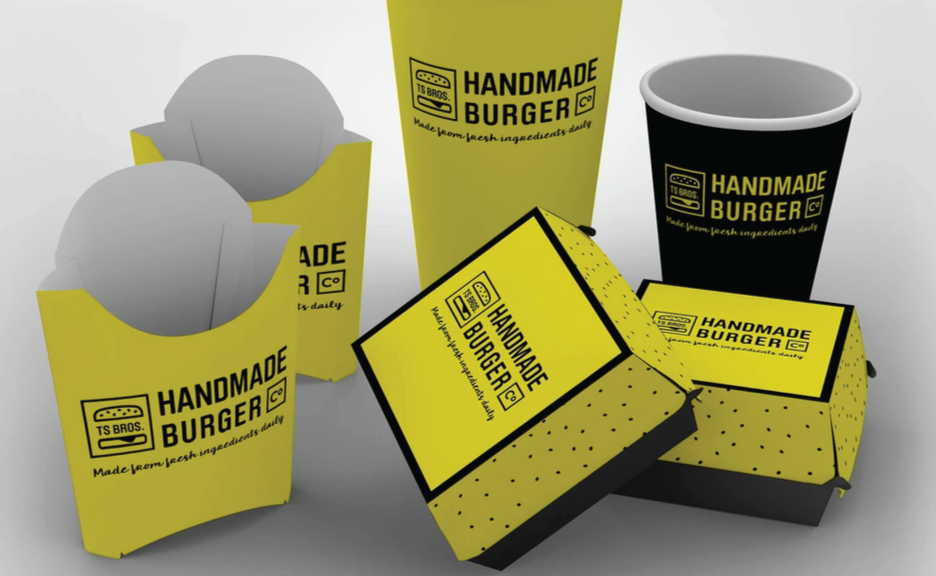 Handmade burgers packaging