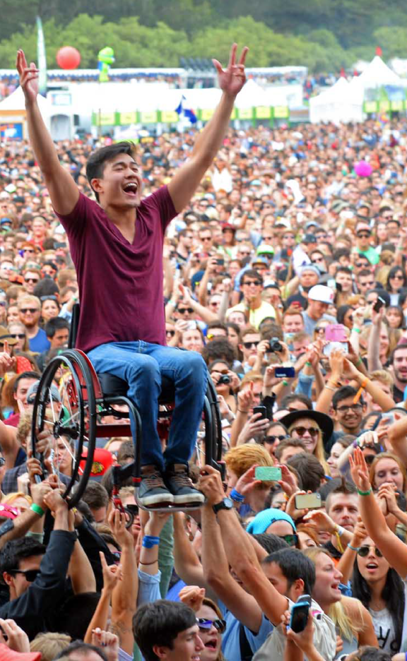 woman playing at outsidelands