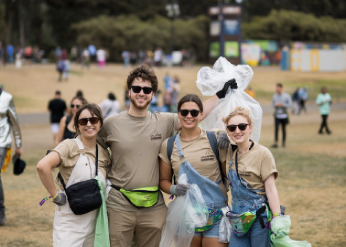 an image of people with trash bags