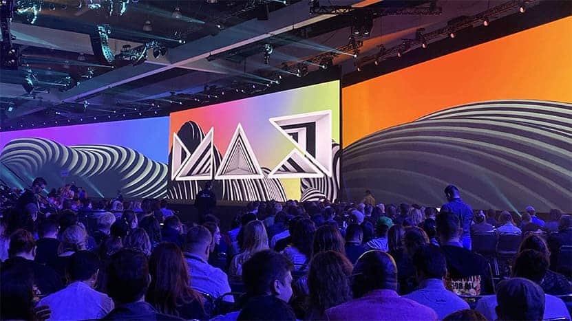 Picture of Adobe Max stage from crowd
