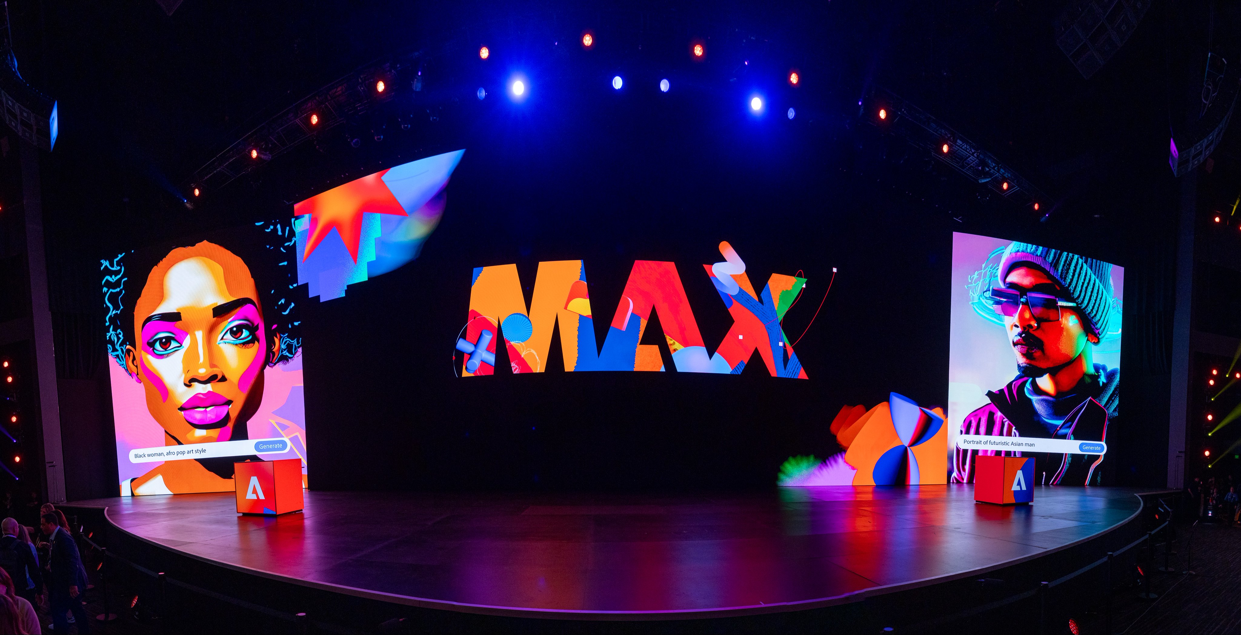 Pictures of center stage at Adobe Max