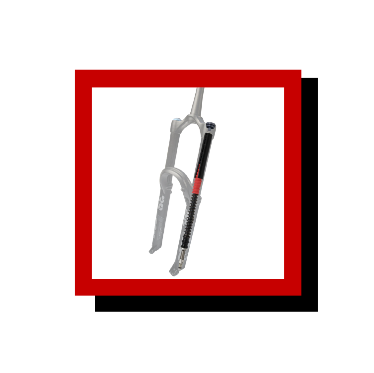 image of a mountain bike front fork