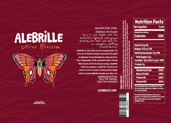 butterfl nutrition label