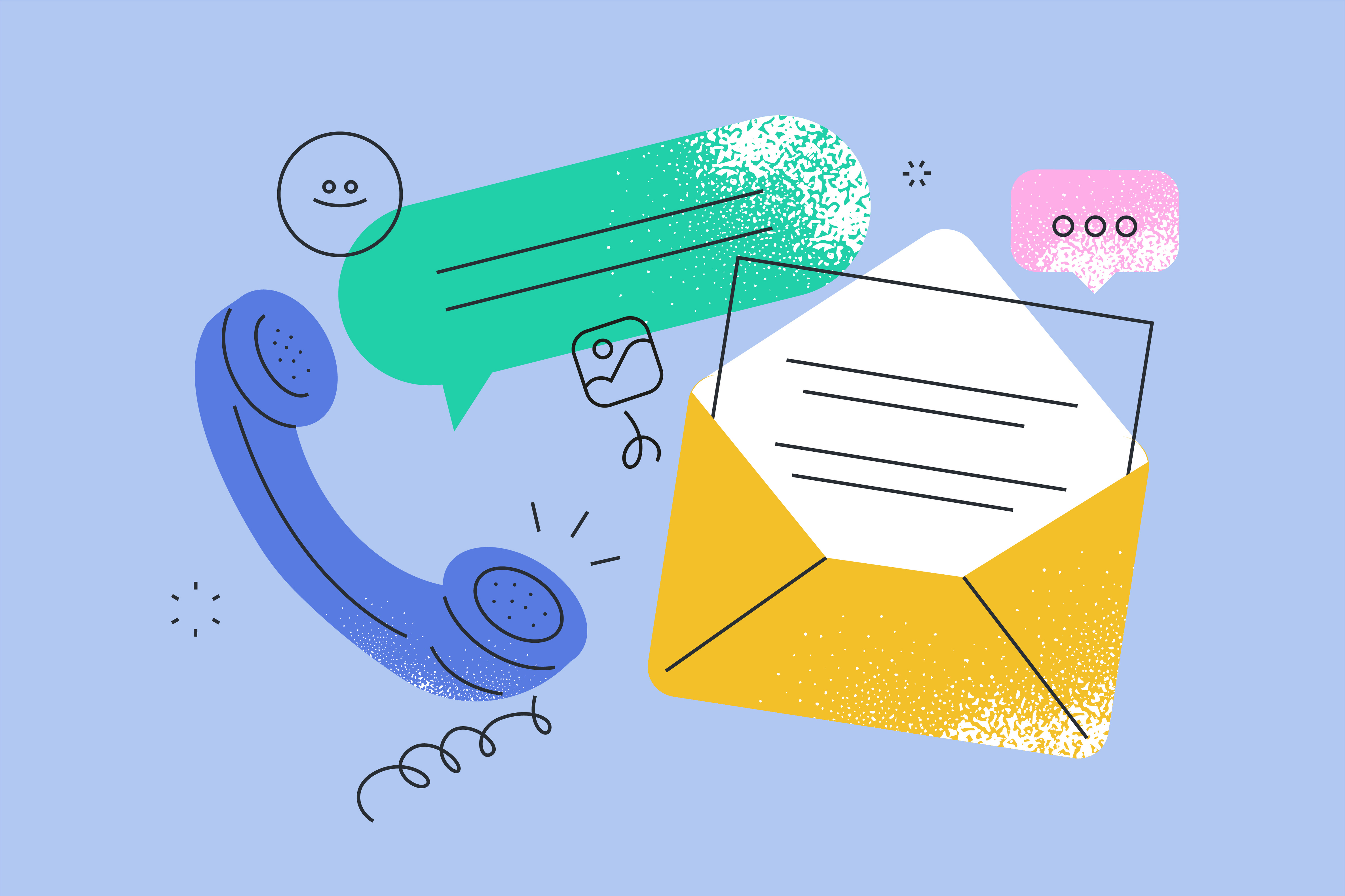 multiple way of contacting illustration