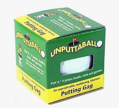 A box with a golf ball which is very difficult to putt.