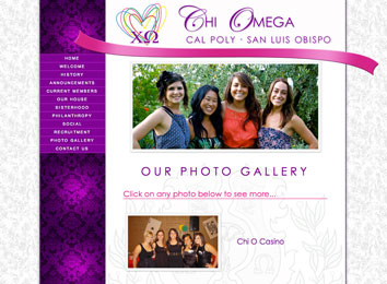 Chi Omega Web Site - Kasey Thomassian