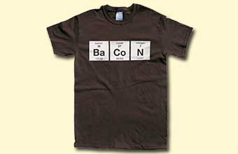 link to bacon periodic table t shirt