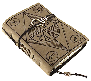 Pretty custome spell book with leather and lace.